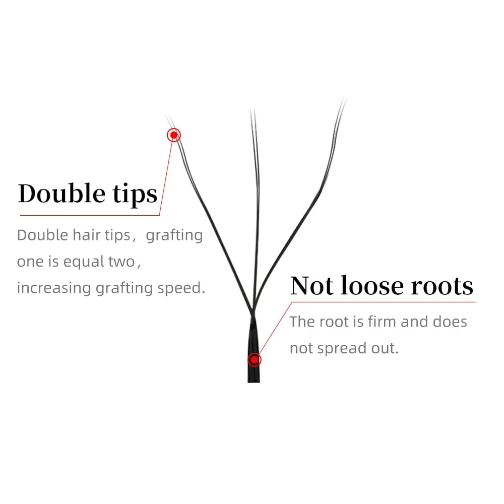 Готовые ресницы Double Tip 3D W-образные с эффектом автоцветения