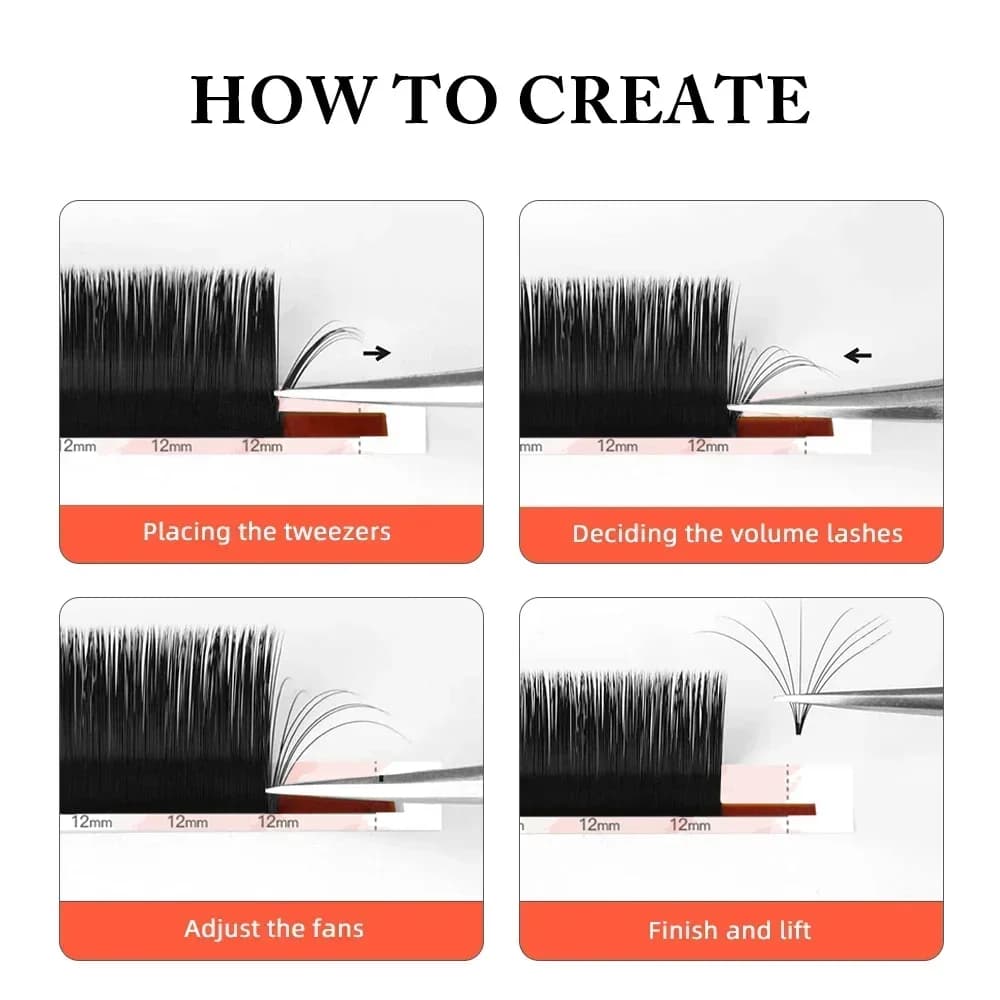 Сверхматовые ресницы Mega Volume D Curl Easy Fan 8-15mm