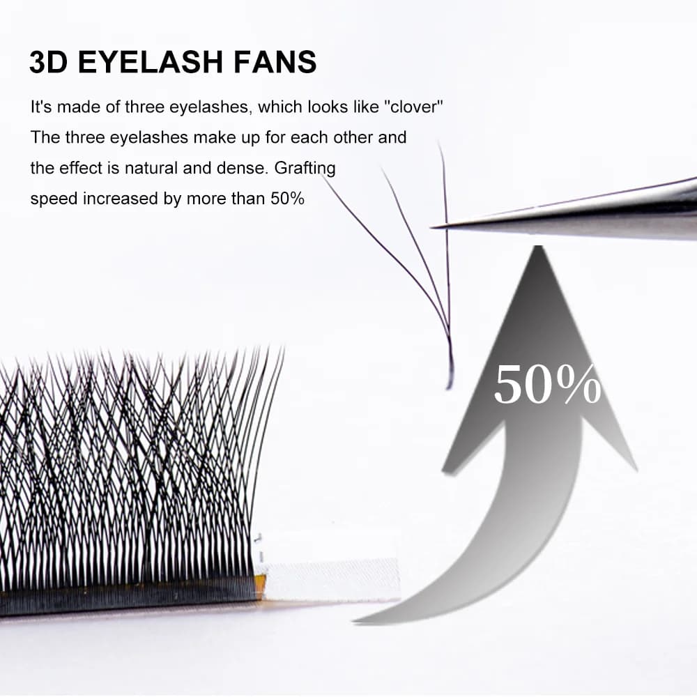 Объемные W-образные ресницы 3D (готовые пучки) для наращивания
