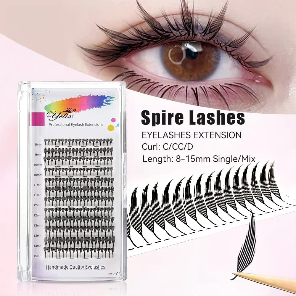 Индивидуальные ресницы Feather Shape Spire Brazilian Volume