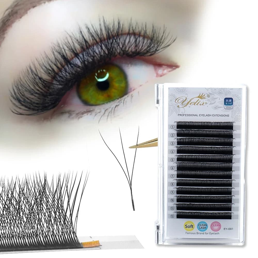 Мягкие накладные ресницы Clover 3D W-формы из норки