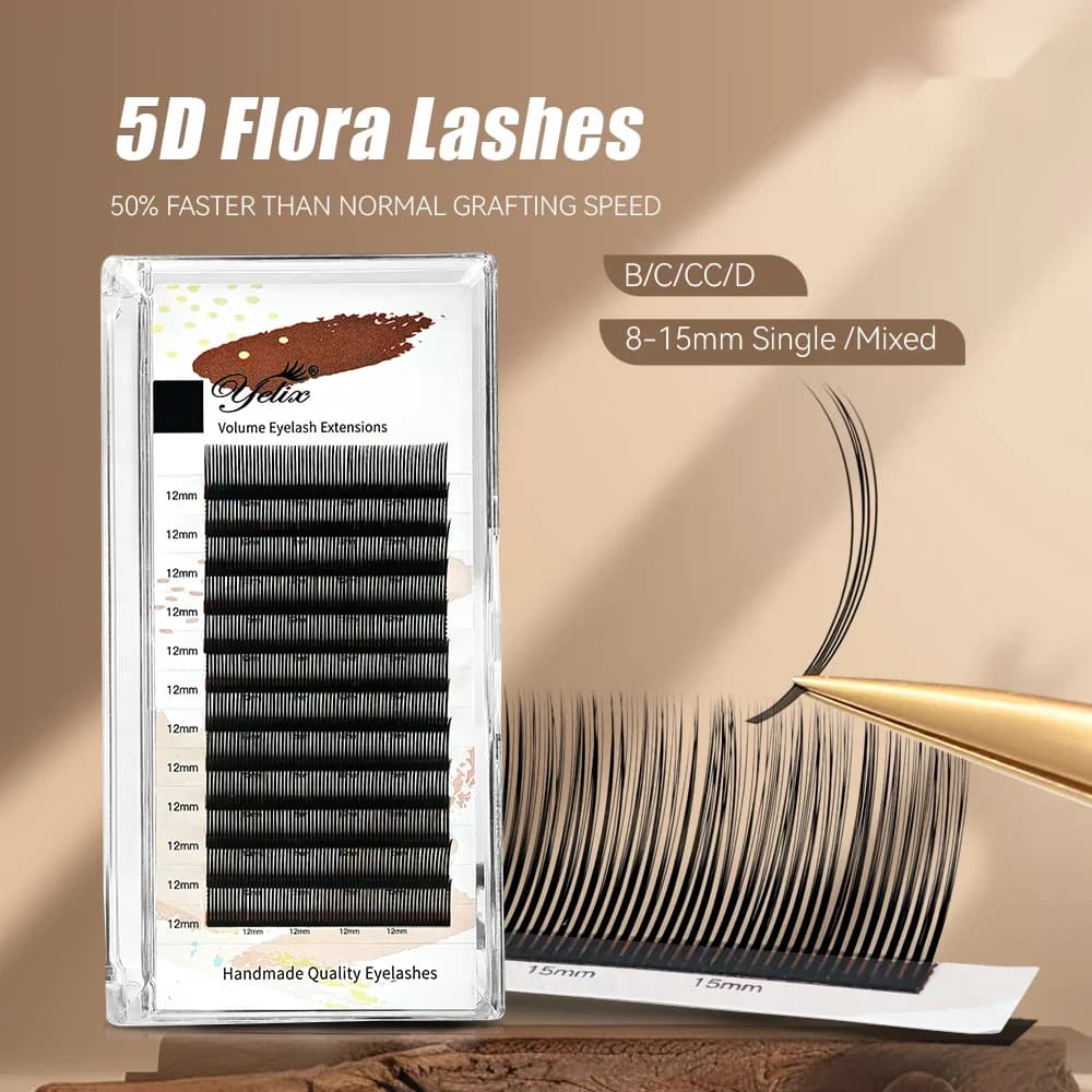 Индивидуальные ресницы для наращивания 5D Flora Individual Lash Extensions 0.07mm
