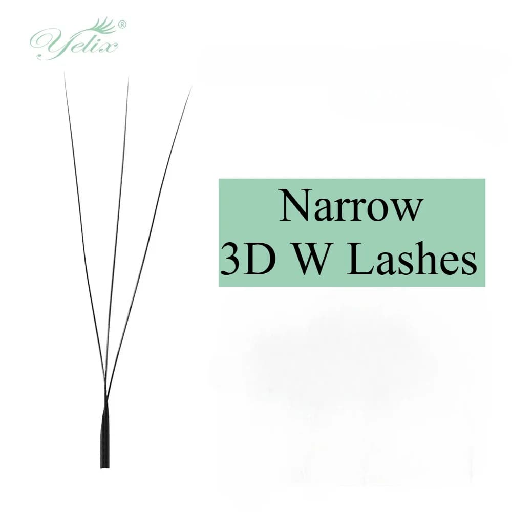 Узкие готовые пучки ресниц W-формы 3D/4D/5D